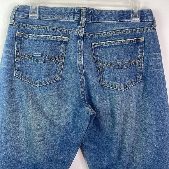 Abercrombie & Fitch Size 6 Boot cut Intentionally Distressed Jeans whiskering - Picture 6 of 10